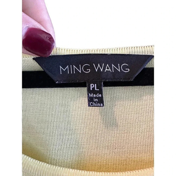 Ming Wang Women's Yellow Sleeveless Scoop Neck Pullover T-Shirt Size PL - Picture 3 of 3